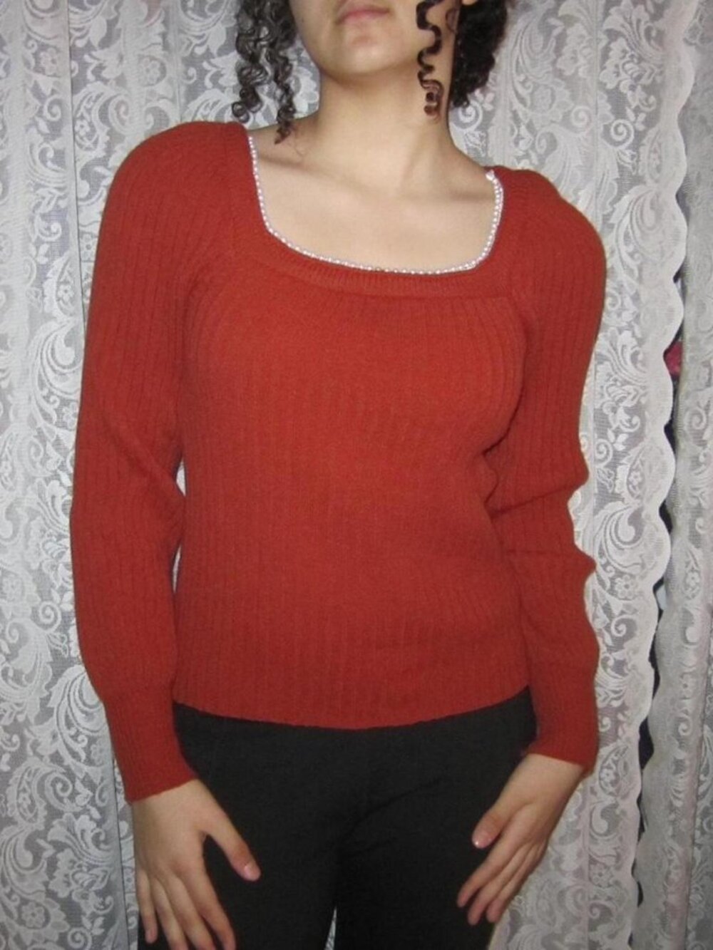 Nanette Lepore Women's Red and Orange Jumper